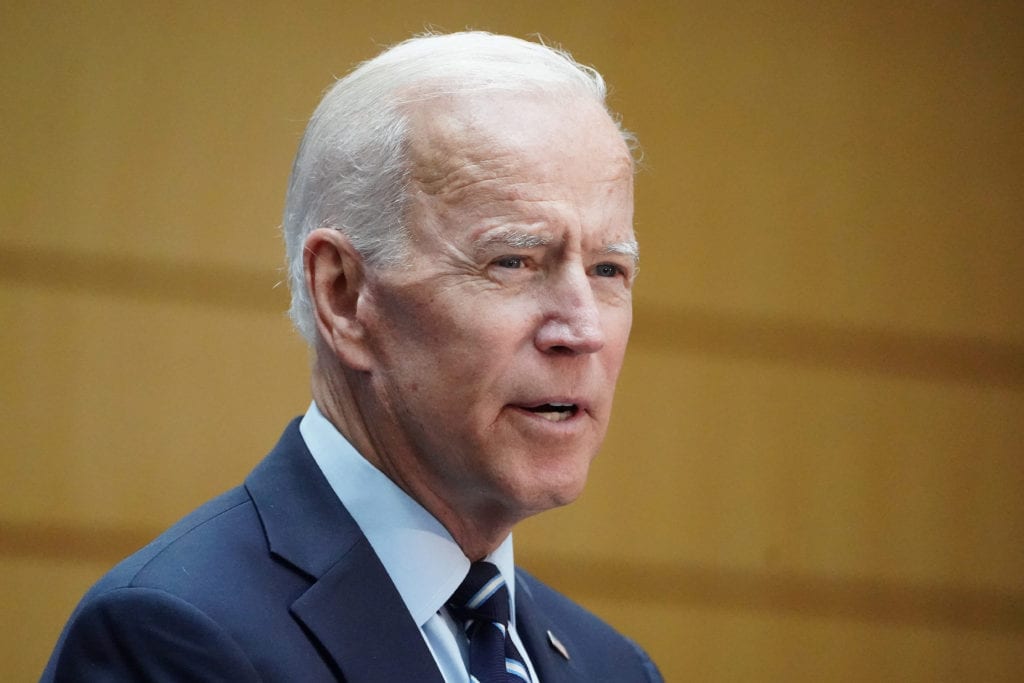 Democratic 2020 U.S. presidential candidate and former Vice President Joe Biden speaks at The Graduate Center of CUNY in the Manhattan borough of New York